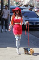 PHOEBE PRICE Walks Her Dog Out in Beverly Hills 03/29/2017