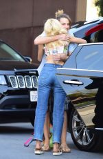 PIXIE LOTT in Tank Top and Jeans Out in Los Angeles 03/29/2017