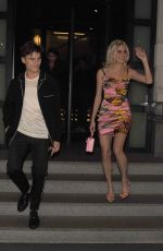 PIXIE LOTT Leaves Grand Hotel Gallia in Milan 02/28/2017