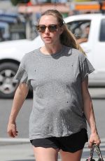 Pregnant AMANDA SEYFRIED in Shorts Out in Los Angeles 03/14/2017