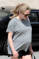Pregnant AMANDA SEYFRIED in Shorts Out in Los Angeles 03/14/2017