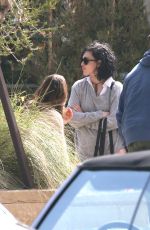 RUMER WILLIS Debuts New Cropped, Curly Dark Brown Hairdo at Soho House in Malibu 03/19/2017