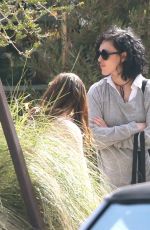 RUMER WILLIS Debuts New Cropped, Curly Dark Brown Hairdo at Soho House in Malibu 03/19/2017