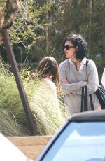 RUMER WILLIS Debuts New Cropped, Curly Dark Brown Hairdo at Soho House in Malibu 03/19/2017