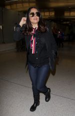 SALMA HAYEK at LAX Airport in Los Angeles 02/28/2017