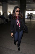 SALMA HAYEK at LAX Airport in Los Angeles 02/28/2017
