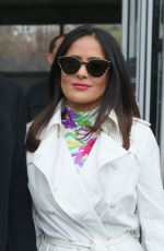 SALMA HAYEK Leaves Balenciaga Fashion Show in Paris 03/05/2017