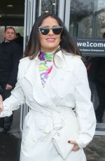 SALMA HAYEK Leaves Balenciaga Fashion Show in Paris 03/05/2017