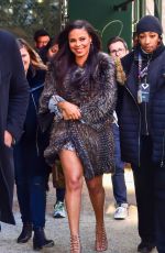 SANAA LATHAN Arrives at AOL Studios in New York 03/22/2017