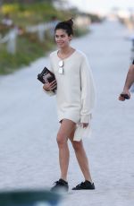 SARA SAMPAIO Out on the Beach in Miami 03/12/2017