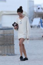 SARA SAMPAIO Out on the Beach in Miami 03/12/2017