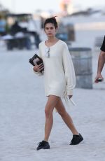 SARA SAMPAIO Out on the Beach in Miami 03/12/2017