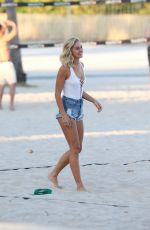 SELENA WEBER Playing Volleyball on the Beach in Miami 03/22/2017
