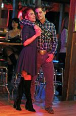 SHARNA BURGES on the Set of DWTS Segment at Cowboy Palace Saloon in Los Angeles 03/22/2017
