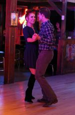 SHARNA BURGES on the Set of DWTS Segment at Cowboy Palace Saloon in Los Angeles 03/22/2017