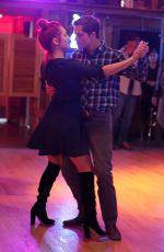 SHARNA BURGES on the Set of DWTS Segment at Cowboy Palace Saloon in Los Angeles 03/22/2017