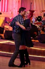 SHARNA BURGES on the Set of DWTS Segment at Cowboy Palace Saloon in Los Angeles 03/22/2017