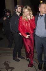 SIENNA MILLER Night Out in London 03/04/2017