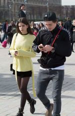 SONIA BEN AMMAR and Brooklyn Beckham at Louvre Museum in Paris 03/102/107