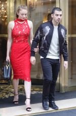 SOPHIE TURNER and Joe Jonas Leaves Bristol Hotel in Paris 03/07/2017