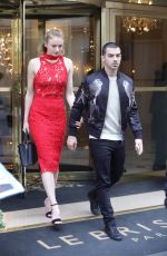 SOPHIE TURNER and Joe Jonas Leaves Bristol Hotel in Paris 03/07/2017