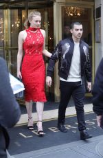 SOPHIE TURNER and Joe Jonas Leaves Bristol Hotel in Paris 03/07/2017