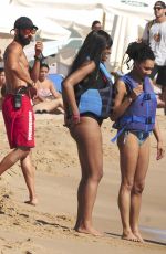 STEPHANIE MATHIS in Swimsuit on the Beach in Punta Del Este 03/01/2017