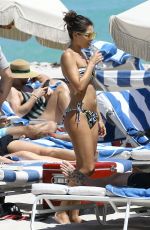 STINA SANDERS in Bikini at a Beach in Miami 03/30/2017