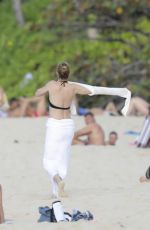 UMA THURMAN in Bikini at at Beach in St Barth 03/28/2017