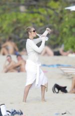 UMA THURMAN in Bikini at at Beach in St Barth 03/28/2017