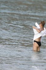 UMA THURMAN in Bikini at at Beach in St Barth 03/28/2017