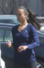 ZOE SALDANA in Leggings Leaves a Gym in Studio City 03/13/2017