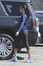 ZOE SALDANA in Leggings Leaves a Gym in Studio City 03/13/2017