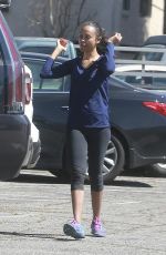 ZOE SALDANA in Leggings Leaves a Gym in Studio City 03/13/2017