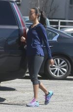 ZOE SALDANA in Leggings Leaves a Gym in Studio City 03/13/2017