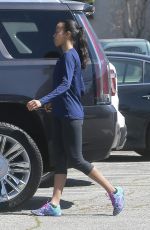 ZOE SALDANA in Leggings Leaves a Gym in Studio City 03/13/2017