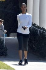 ZOE SALDANA in Tights Out in Studio City 03/02/2017