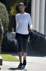 ZOE SALDANA in Tights Out in Studio City 03/02/2017