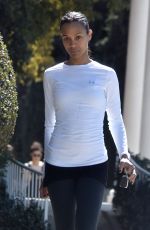 ZOE SALDANA in Tights Out in Studio City 03/02/2017