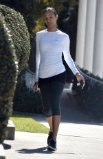 ZOE SALDANA in Tights Out in Studio City 03/02/2017