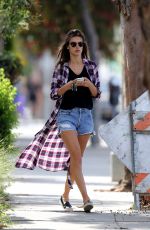 ALESSANDRA AMBROSIO in Denim Shorts Out in Los Angeles 04/24/2017
