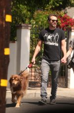 AMANDA SEYFRIED and Thomas Sadoski Walk Their Dog Out in Los Angeles 04/14/2017