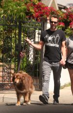 AMANDA SEYFRIED and Thomas Sadoski Walk Their Dog Out in Los Angeles 04/14/2017