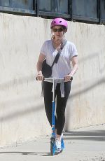 AMY ADAMS Riding a Scooter Out in Studio City 04/01/2017