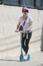 AMY ADAMS Riding a Scooter Out in Studio City 04/01/2017