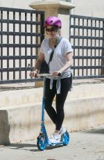 AMY ADAMS Riding a Scooter Out in Studio City 04/01/2017