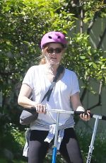 AMY ADAMS Riding a Scooter Out in Studio City 04/01/2017