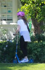 AMY ADAMS Riding a Scooter Out in Studio City 04/01/2017