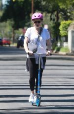 AMY ADAMS Riding a Scooter Out in Studio City 04/01/2017
