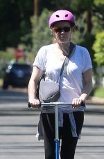 AMY ADAMS Riding a Scooter Out in Studio City 04/01/2017